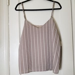 MONTERI MP toupe stripe adjustable spaghetti strap camisole blouse